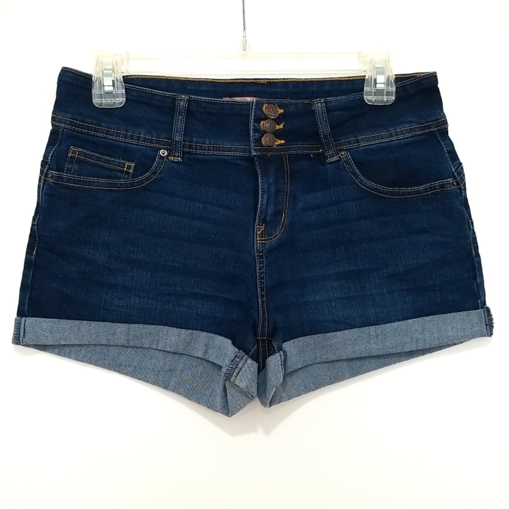 Denim cuffed jean shorts